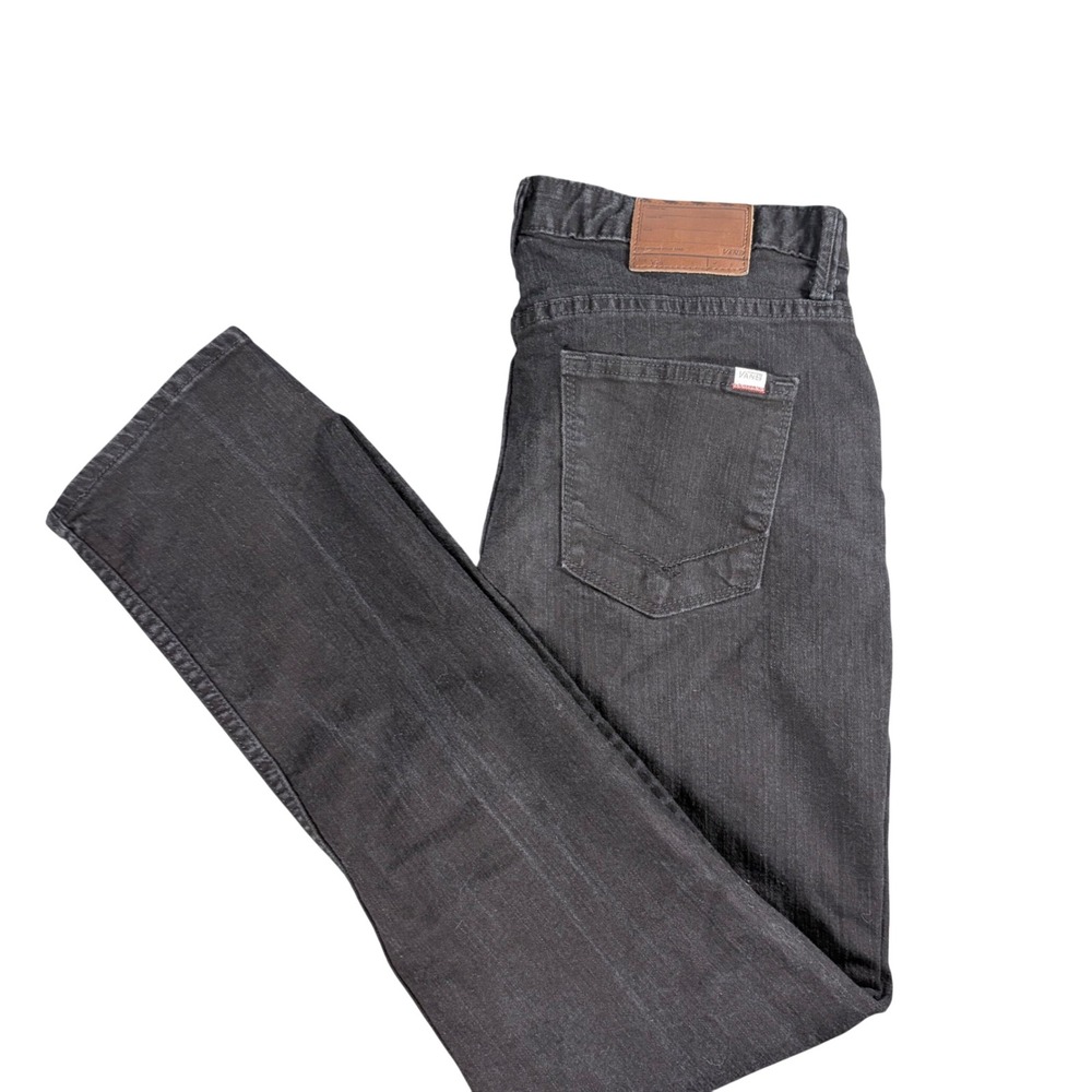 Vans Off The Wall Mens Faded Black Straight Leg Denim Jeans 34x30 Skateboarding